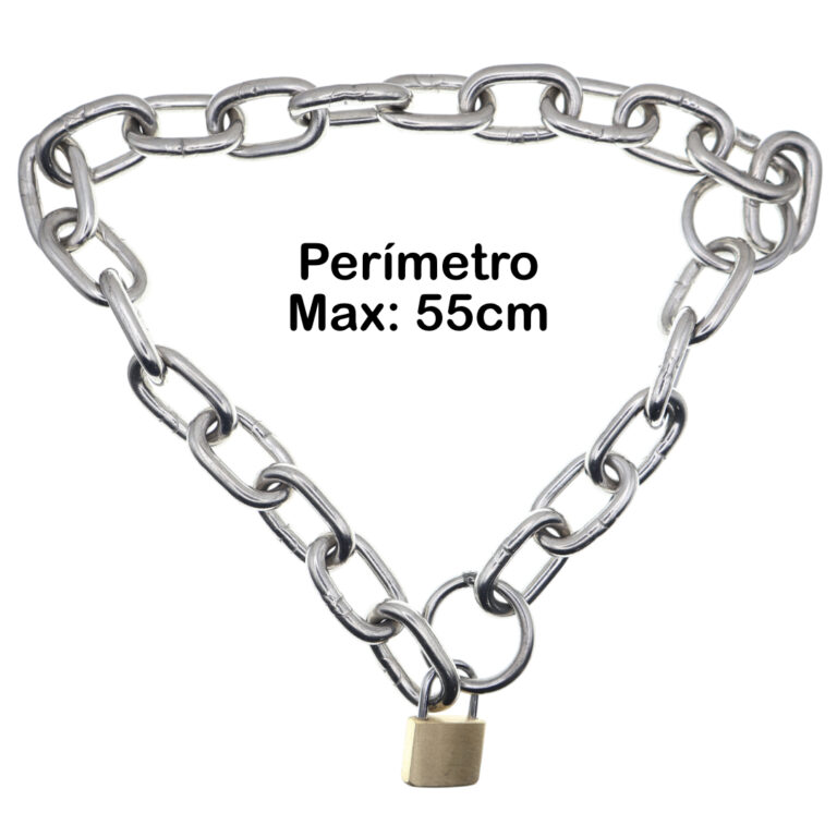 Collar Cadena De Acero Inox Y Esposas Para Bdsm