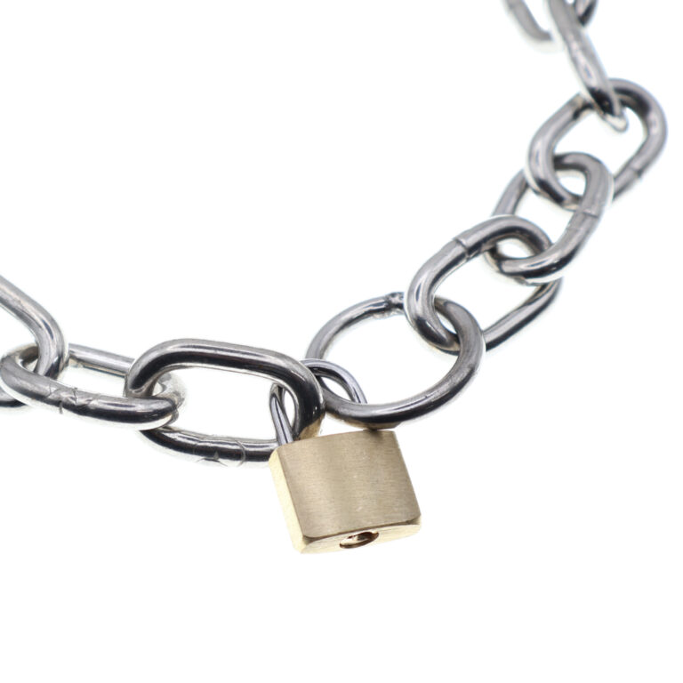 Collar Cadena De Acero Inox Y Esposas Para Bdsm